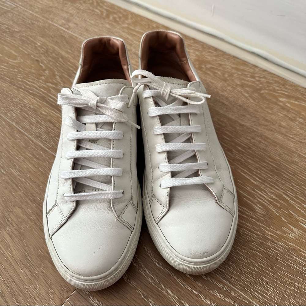 Hugo Boss Women White Leather Low-Top Sneakers 39 (Made In Italy)